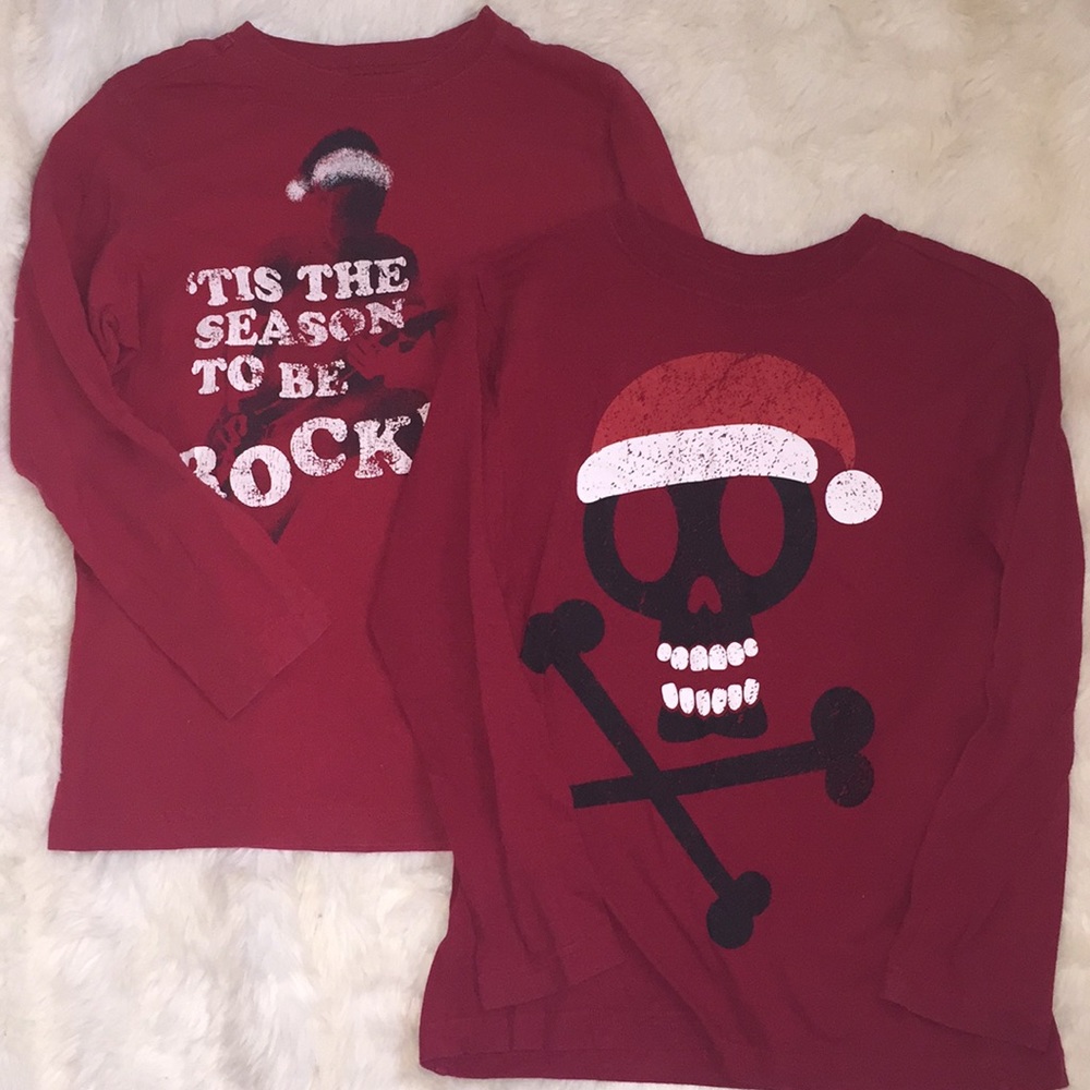 7/8 Christmas long sleeve tee’s Santa skull